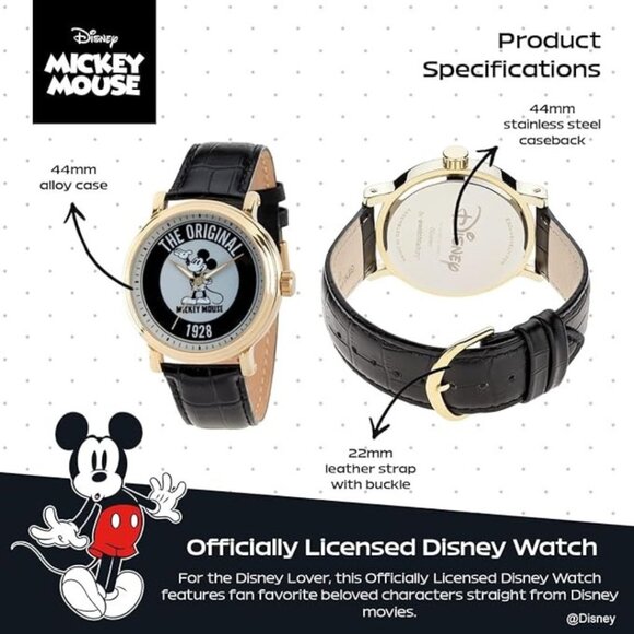 NWT - Disney Mickey Mouse Adult Vintage Analog Quartz Watch - Picture 13 of 16